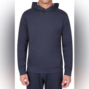 NWT $168 Slate & Stone Double Face Pullover Hoodie Navy Blue